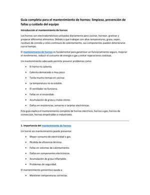 Guía Completa Para El Mantenimiento De Hornos