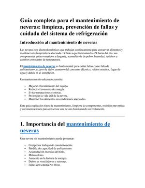 Guía Completa Para El Mantenimiento De Neveras