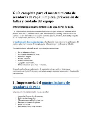 Guía Completa Para El Mantenimiento De Secadoras De Ropa