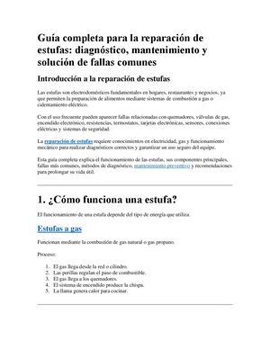 Guía Completa Para La Reparación De Estufas
