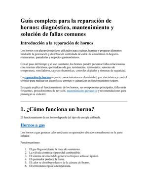 Guía Completa Para La Reparación De Hornos