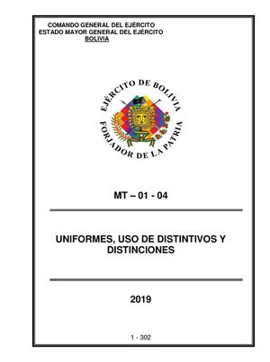 Reglamento Mt 01 04 Uniformes Y Equipos
