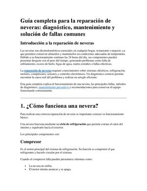 Guía Completa Para La Reparación De Neveras