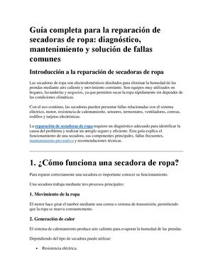 Guía Completa Para La Reparación De Secadoras De Ropa