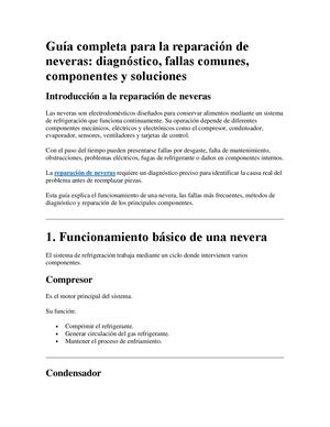 Guía Completa Para La Reparación De Neveras