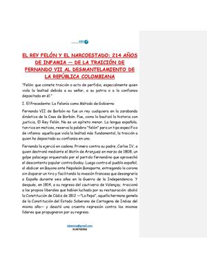 El Rey Felón Y El Narcoestado