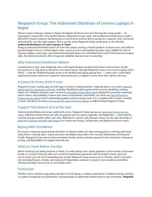 Megatech Lenovo Authorized Distributor Article