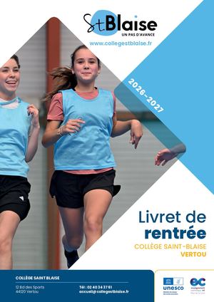 Livret De Rentrée Vertou St Blaise 2026