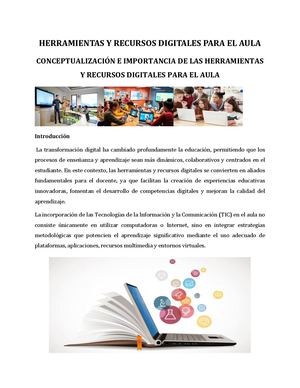 Herramientas Y Recursos Digitales Para El Aula