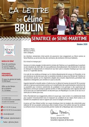 Lettre spéciale - Début du mandat - Automne 2020