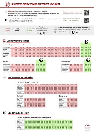 Horaires Bus Fêtes De Bayonne 2026