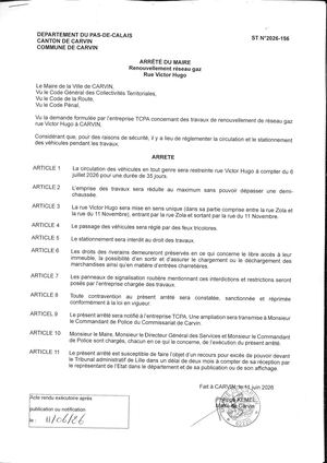 TRAVAUX DE RENOUVELLEMENT RESEAU GAZ - RUE V. HUGO - ENT TCPA