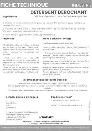 Fiche Technique Detergent Derochant