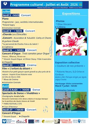 Programme Culturel Juillet Août 2026 Cfx