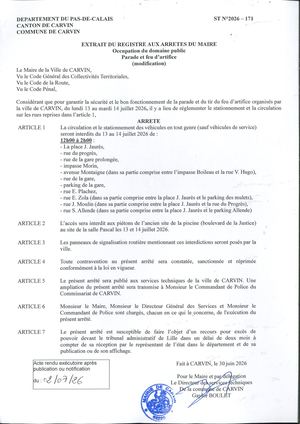 OCCUPATION DU DOMAINE PUBLIC - PARADE + FEU D ARTIFICE MODIF