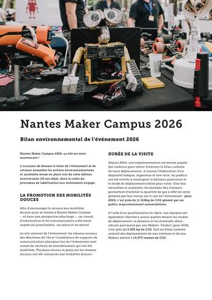 Bilan Environnemental, Nantes Maker Campus 2026