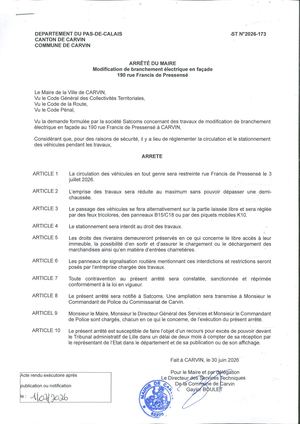 TRAVAUX DE MODIF DE BRANCHEMENT ELEC EN FACADE - 190 RUE F. DE PRESSENSE- STE SATCOMS