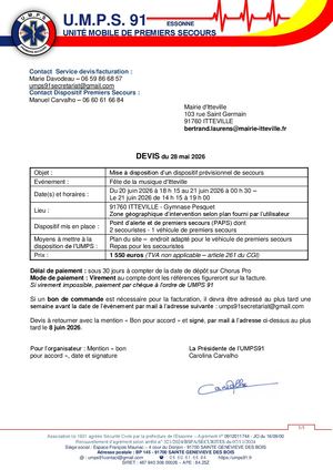 DM 20 2026 - Annexe 1 DPS Pour Fête De La Musique Et Bal Populaire