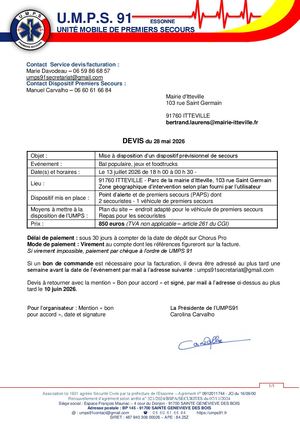DM 20 2026 - Annexe 2 DPS Pour Fête De La Musique Et Bal Populaire