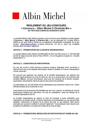 Reglement Jeu Concours Charlotte Bio Juillet 2026