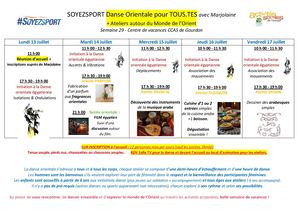 Planning Soyez Sport Danse Orientale Pour Gourdon Semaine 29 2026