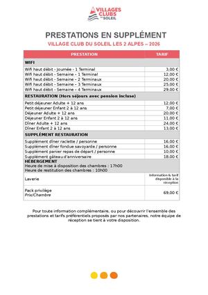 2 Alpes Tarifs 2026