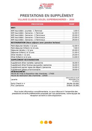 Superbagnères Tarifs 2026