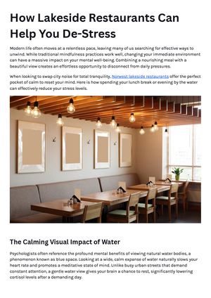 How Lakeside Restaurants Can Help You De Stress