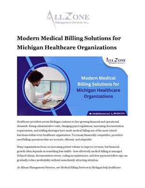 Modern Medical Billing Solutions for Michigan Healthcare Organizations