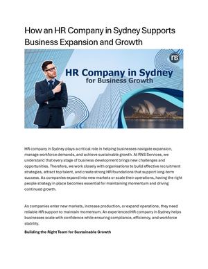How An Hr Company In Sydney Supports Business Expansion