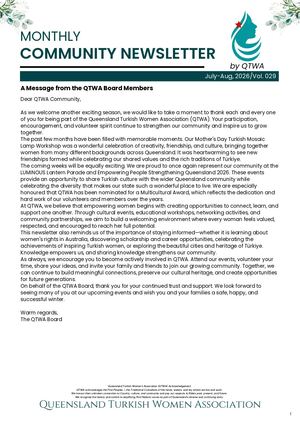 QTWA COMMUNITY NEWSLETTER ENGLISH - Jul-Aug , 2026/Vol. 029