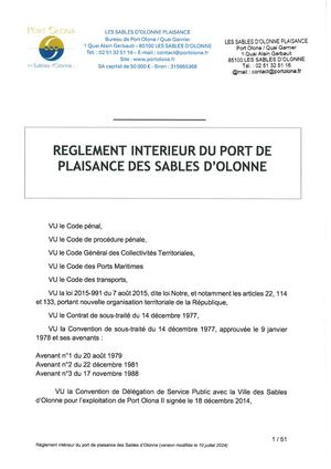Reglement D'exploitation Portuaire Lsop 2026