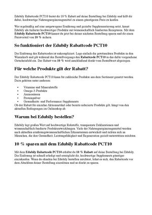 Edubily Rabattcode PCT10 – 10 % Rabatt auf deine Bestellung sichern