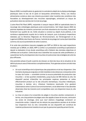 Note Lutte Contre Les Mouches