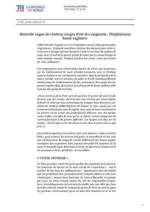 L’hôpital Sous Haute Surveillance