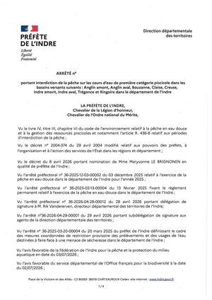 Arrêté Fermeture Pêche En 1ère Catégorie Piscicole
