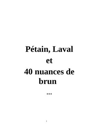 Pétain, Laval Et 40 Nuances De Brun