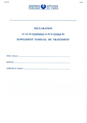 Formulaire Supplément Familial De Traitement
