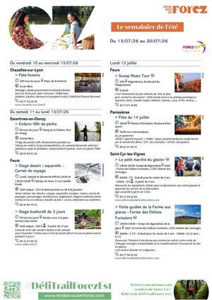Le Semainier De L'été Du 13 Au 20 Juillet