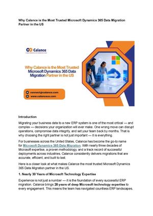 Microsoft Dynamics 365 Data Migration