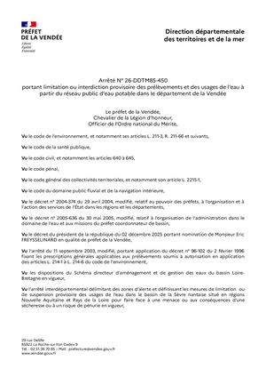 Limitation Eau Potable