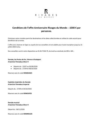 Conditions FR - Offre 25 ans RDM