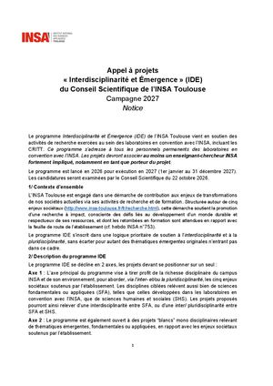 Appel à projets « Interdisciplinarité et Émergence » (IDE)