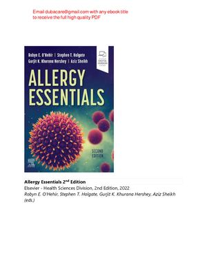 Allergy Essentials 2nd Edition O’hehir, Holgate pdf