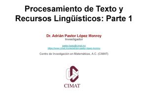 M5U1 - Presentación - Procesamiento de tecto y recursos linguisticos P1