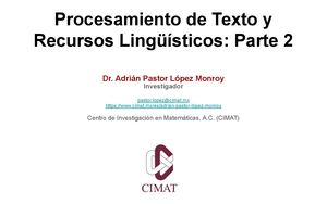 M5U1 - Presentación - Procesamiento de tecto y recursos linguisticos P2