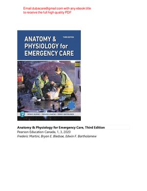 Anatomy & Physiology for Emergency Care 3rd Ed Frederic Martini pdf