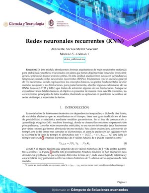 M5U1 - Lectura - Redes Neuronales Recurrentes P1