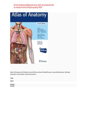Atlas of Anatomy 4th Edition Gilroy, MacPherson pdf
