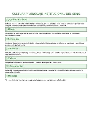 Infografia Cultura Institucional Sena